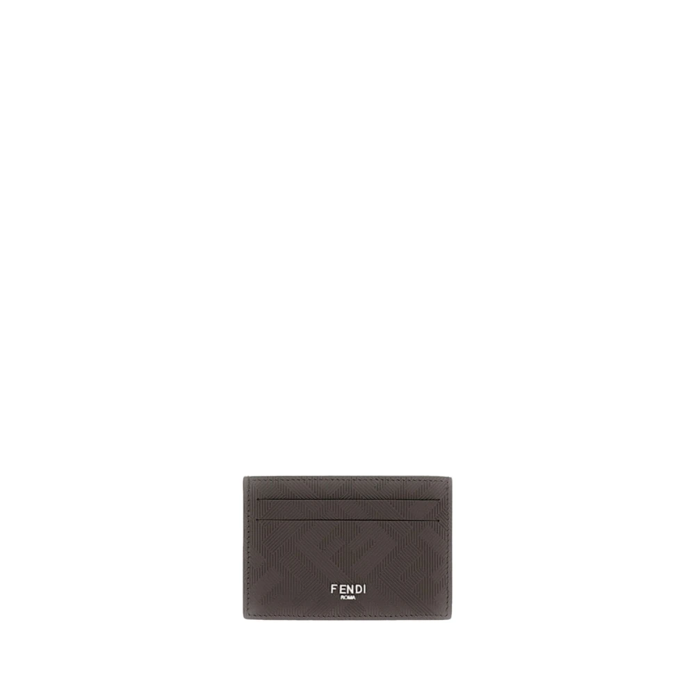 Fendi Mannelijk Bruin Accessoires Heren, One Size, Katoen, Shadow Slim Card Holder