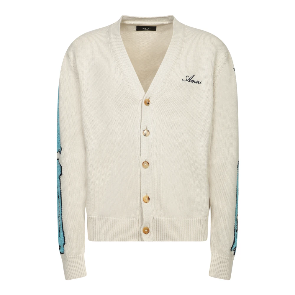 Amiri Witte Geribbelde Vest Trui White Heren