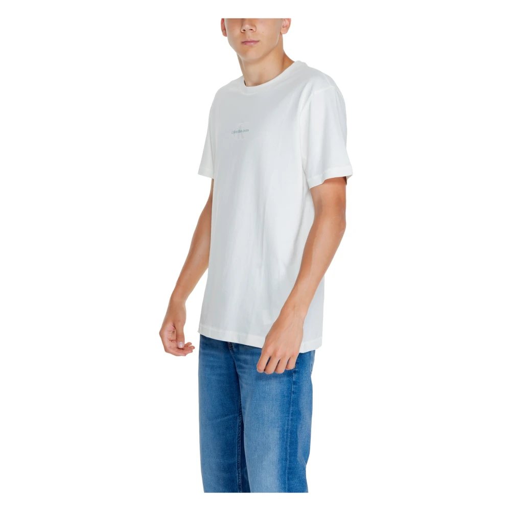 Calvin Klein Jeans Witte Ronde Hals T-shirt Mannen White Heren