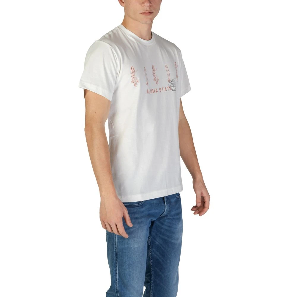 Replay Katoenen T-shirt korte mouwen lente zomer White Heren