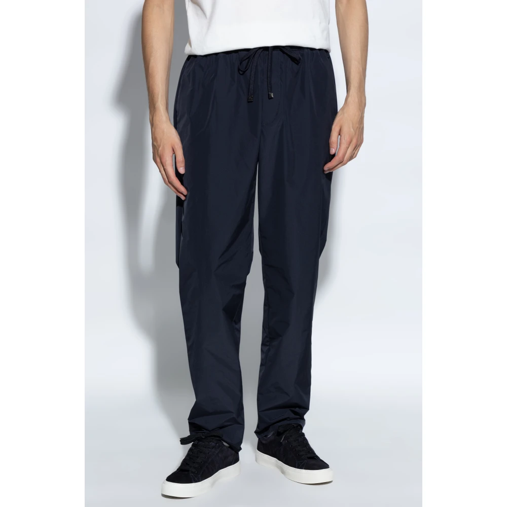 Moncler Wijdvallende nylonbroek Blue Heren