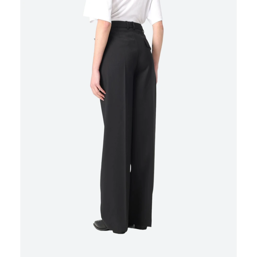 Hugo Boss Wollen broek met rechte pijpen Black Dames