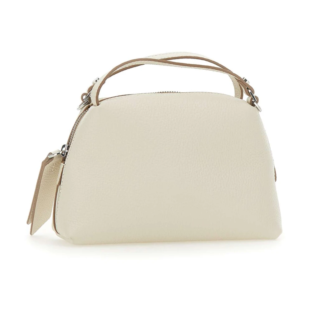 Gianni Chiarini Witte Leren Schoudertas met Bovenhandvat White Dames