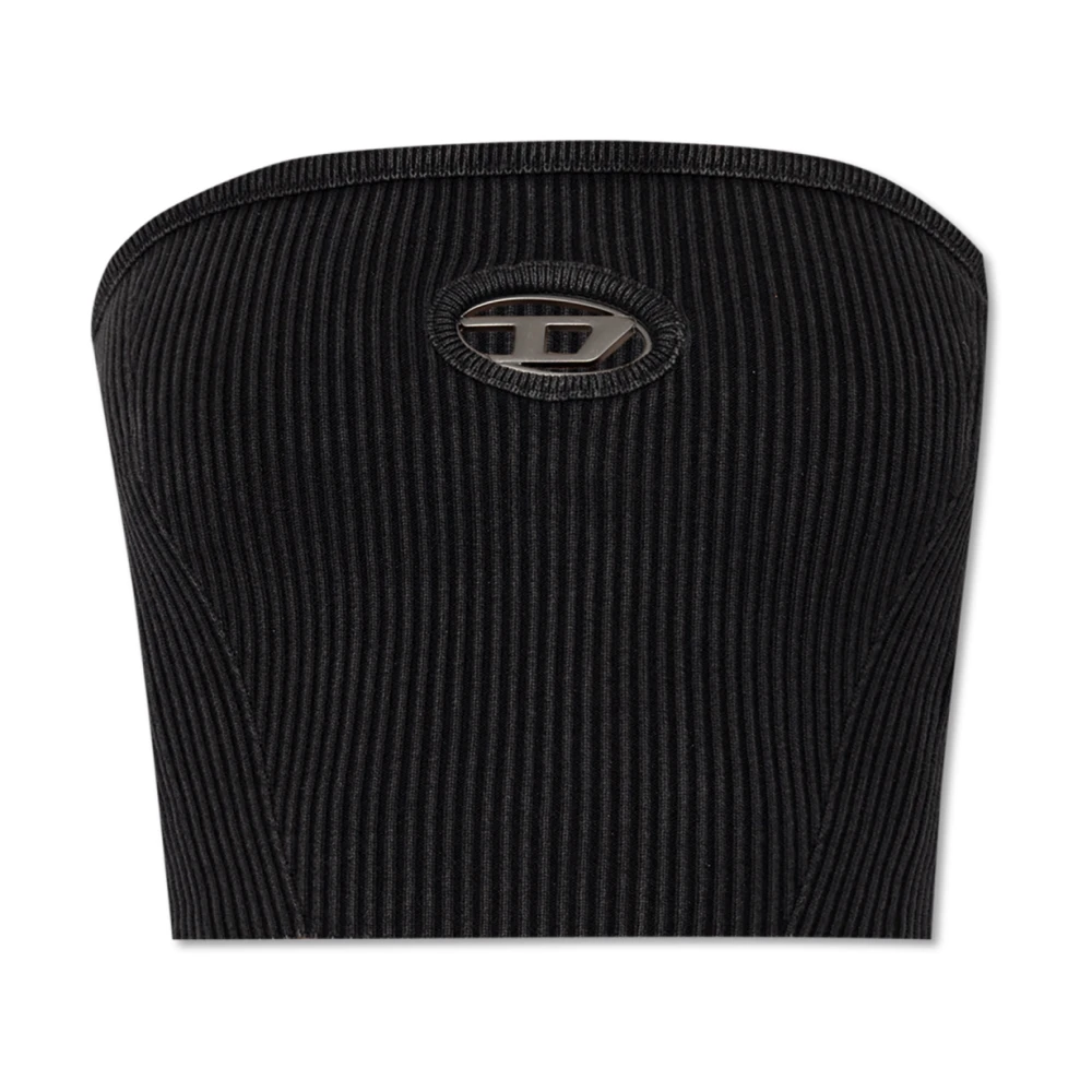 Diesel Women's Black Sleeveless Tops, S, Sleeveless Top