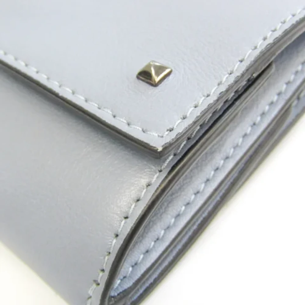 Valentino Vintage Pre-owned Leather wallets Gray Dames