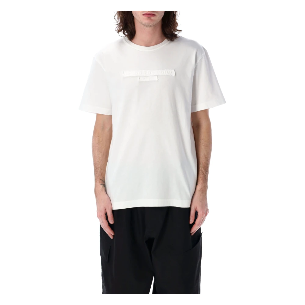 Alexander wang Distressed Logo T-Shirt Wit White Heren