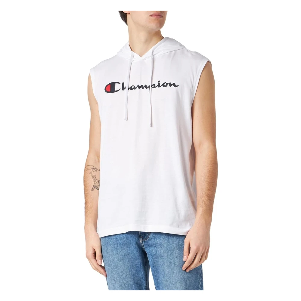 Champion Witte Tanktop met Legacy Logo Hooded Tee White Heren