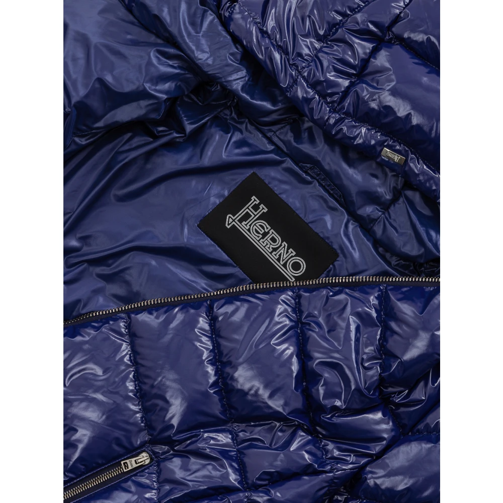 Herno Gewatteerde jas met afneembare riem Blue Dames