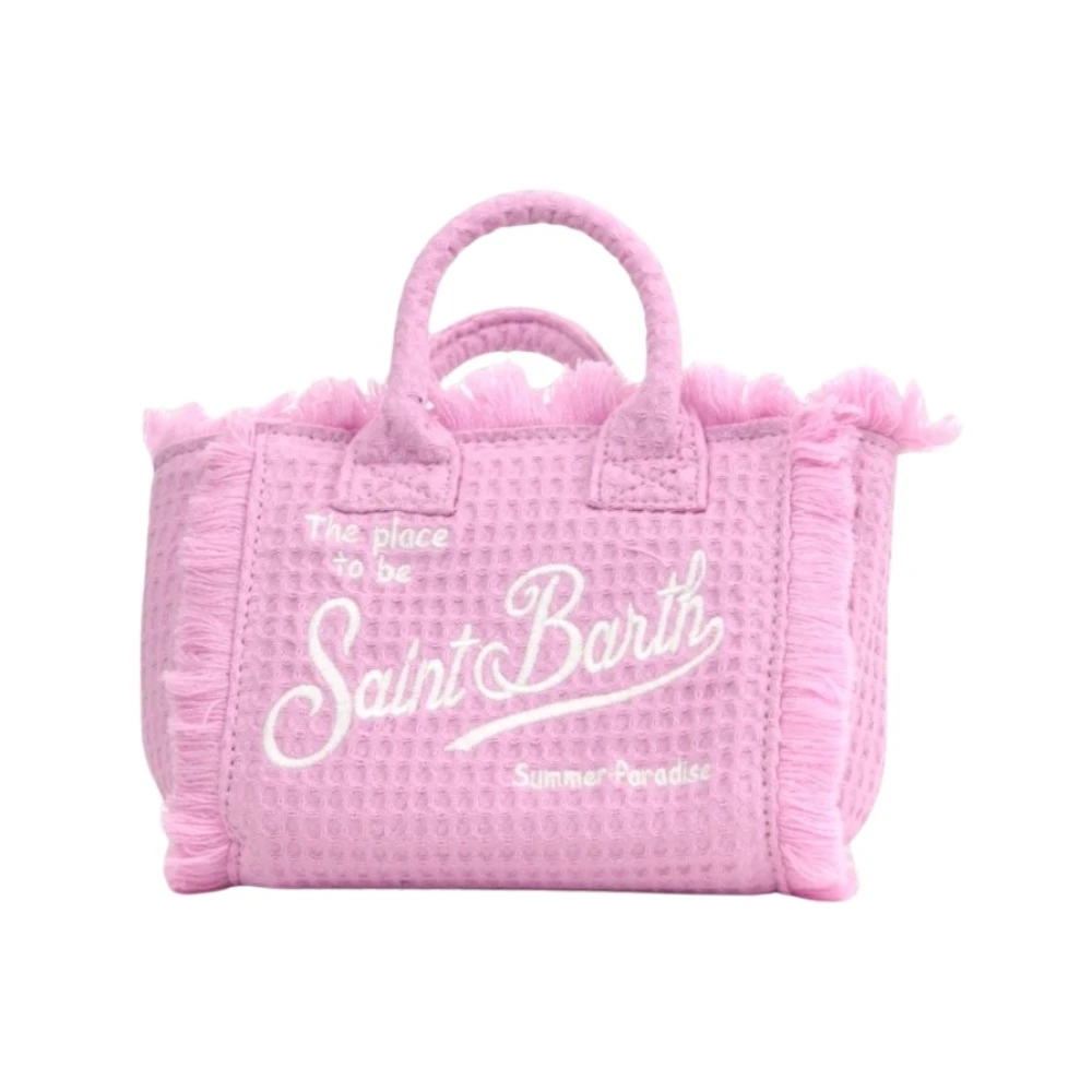 MC2 Saint Barth Roze Tas met Ritssluiting en Geborduurd Logo Pink Dames