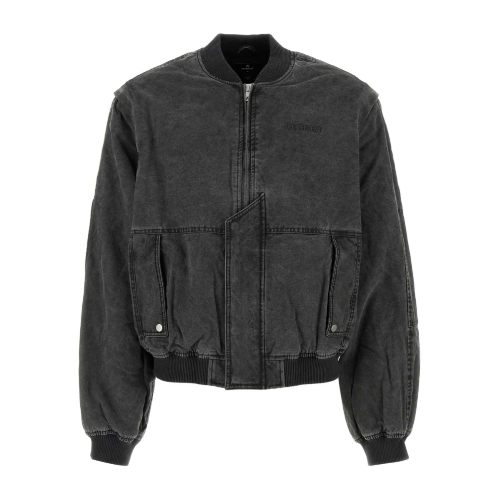 Represent Gewatteerd Bomberjack met Ingezette Mouwen Black Heren
