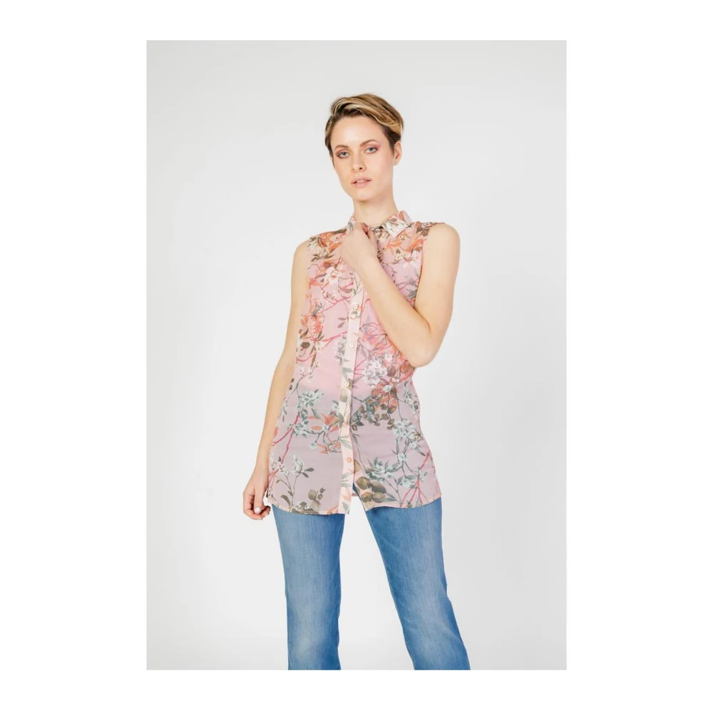 Guess Bloemen mouwloze blouse Multicolor Dames