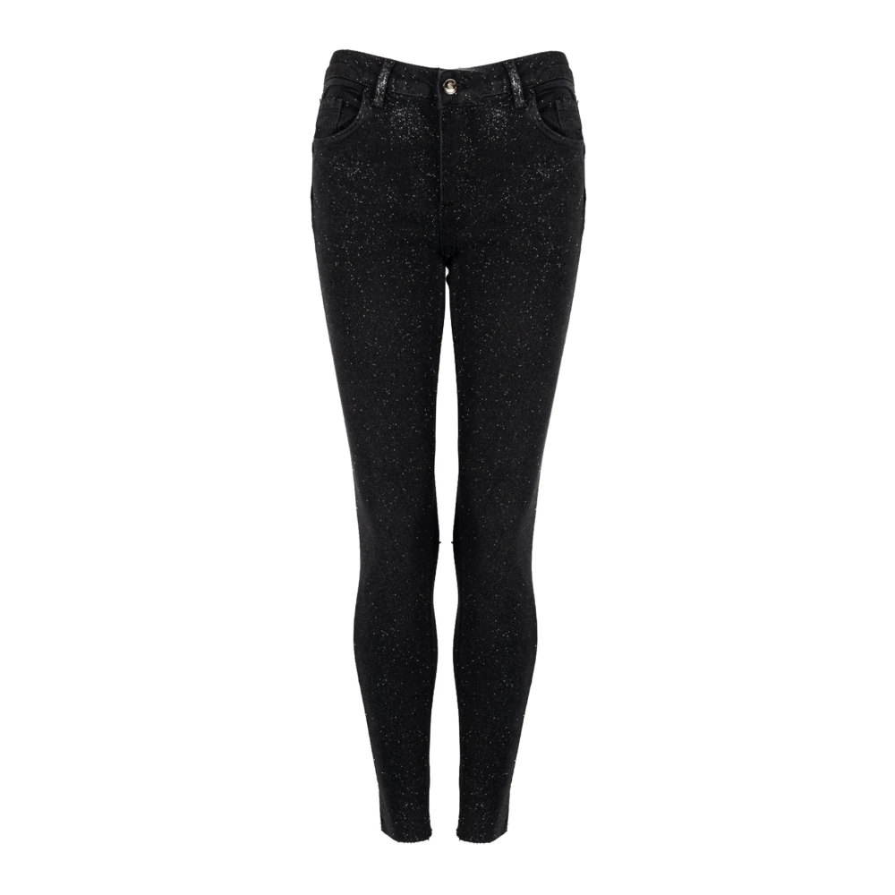 Liu Jo Slim Fit Brocade Jeans Black Dames
