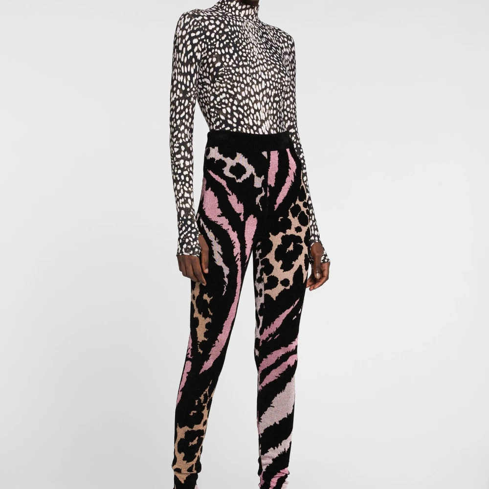 Roberto Cavalli Vrijheid-Jacquard Leggings Bodycon Fit Gemaakt in Italië Multicolor Dames