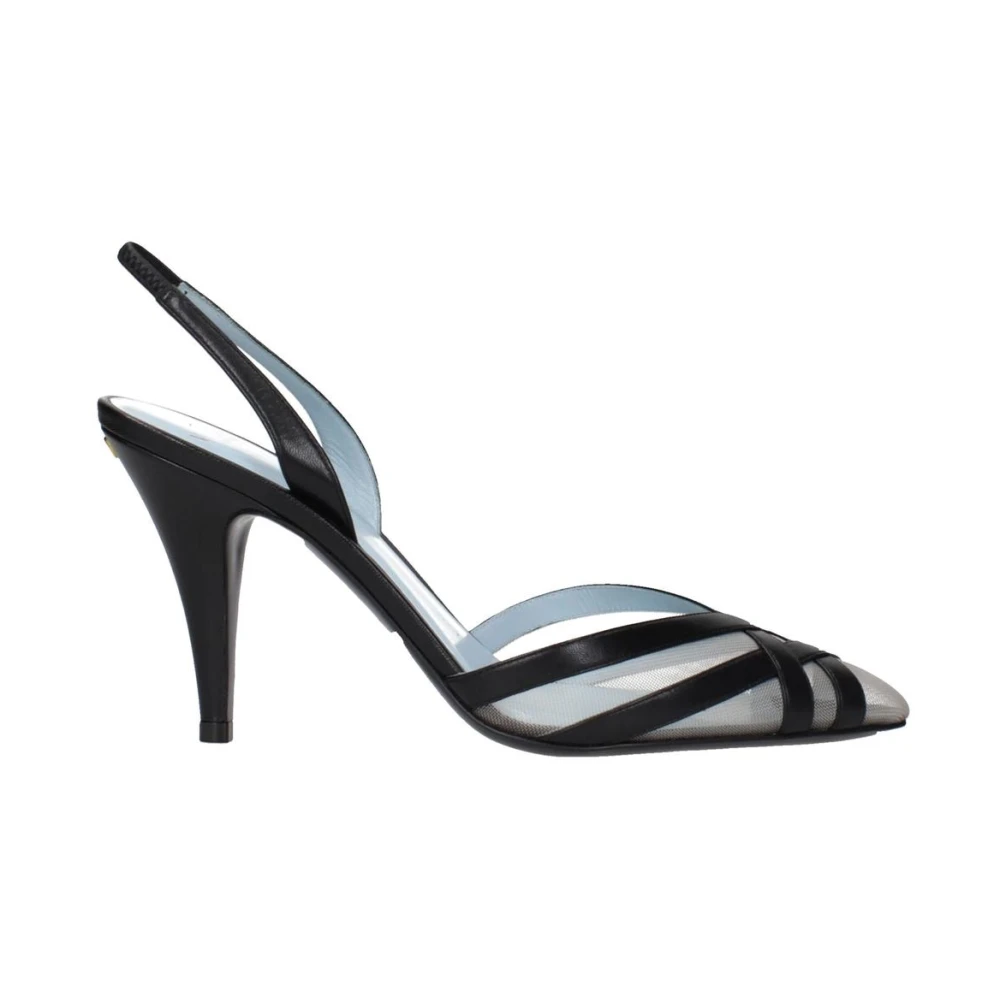 Valentino Garavani , Pumps, Female, Blue, 6 Uk, Black Leather High Heel Pumps