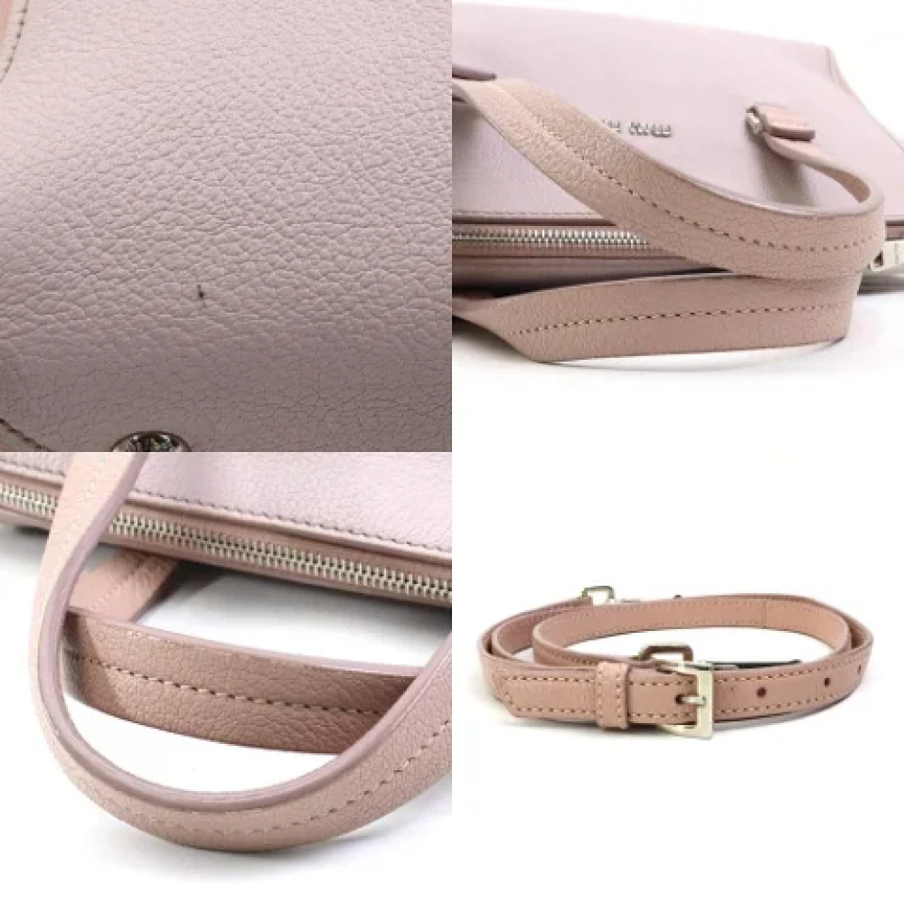Miu Pre-owned Leather shoulder-bags Beige Dames