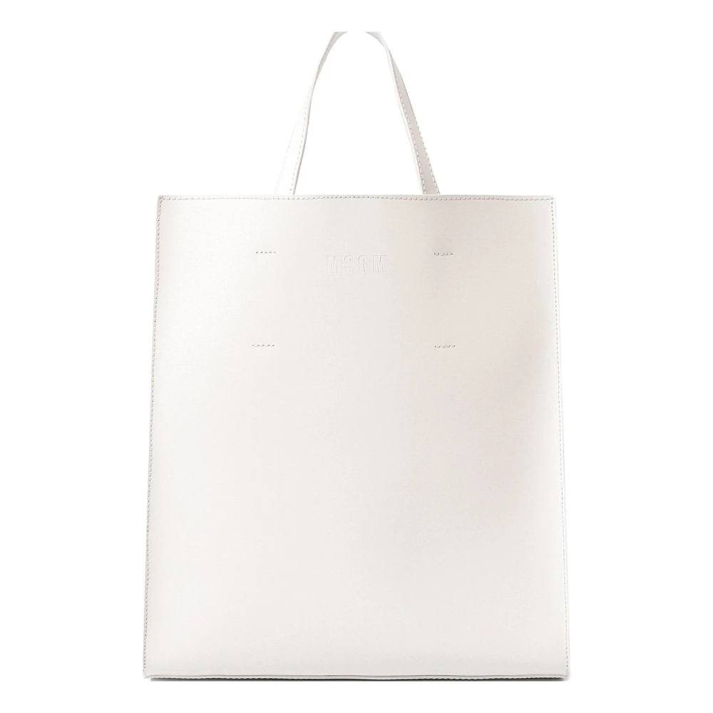 Msgm Women's White Shopping Bags, One Size, Borsa