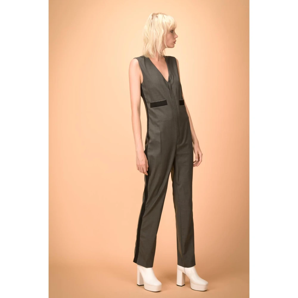 pinko Fresco Wol Jumpsuit Gray Dames
