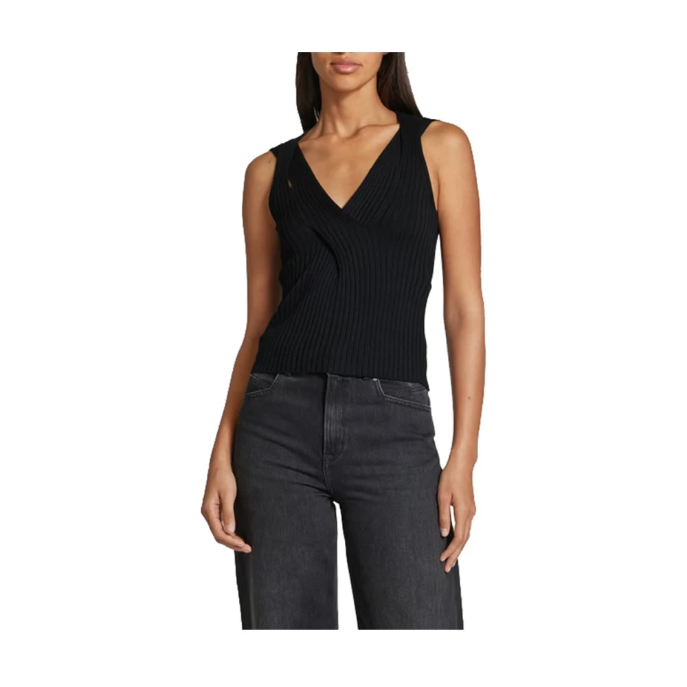 Liu Jo Elegante zwarte blouse met kantdetail Black Dames