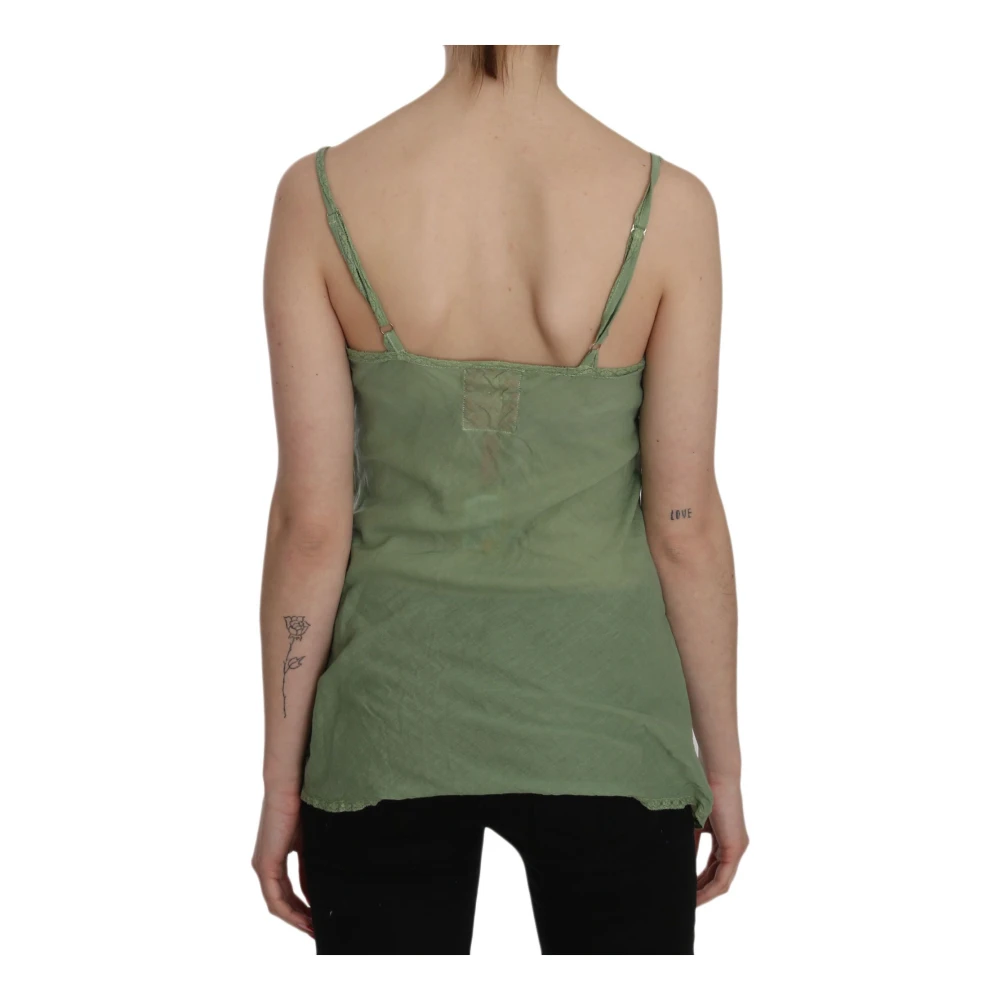 Pink Memories Groene Zijden Tanktop Green Dames