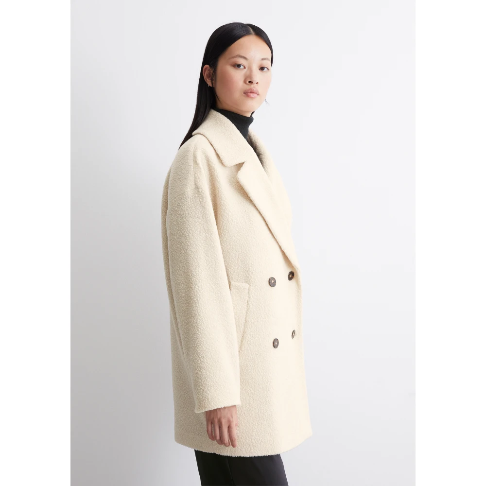 Marc O'Polo Gekrulde wollen jas relaxed Beige Dames