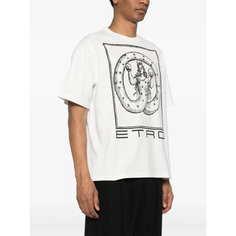 ETRO Casual Katoenen T-Shirt White Heren