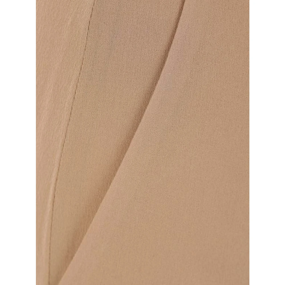 Saint Laurent Zijden Crêpe Broek Beige Dames