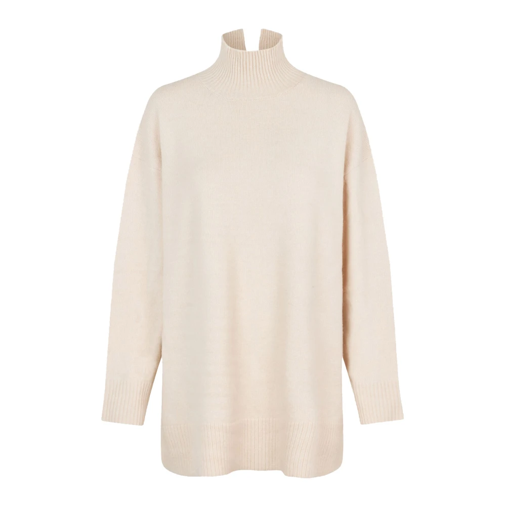 Masai Witte Gebreide Tuniek met Hoge Hals White Dames