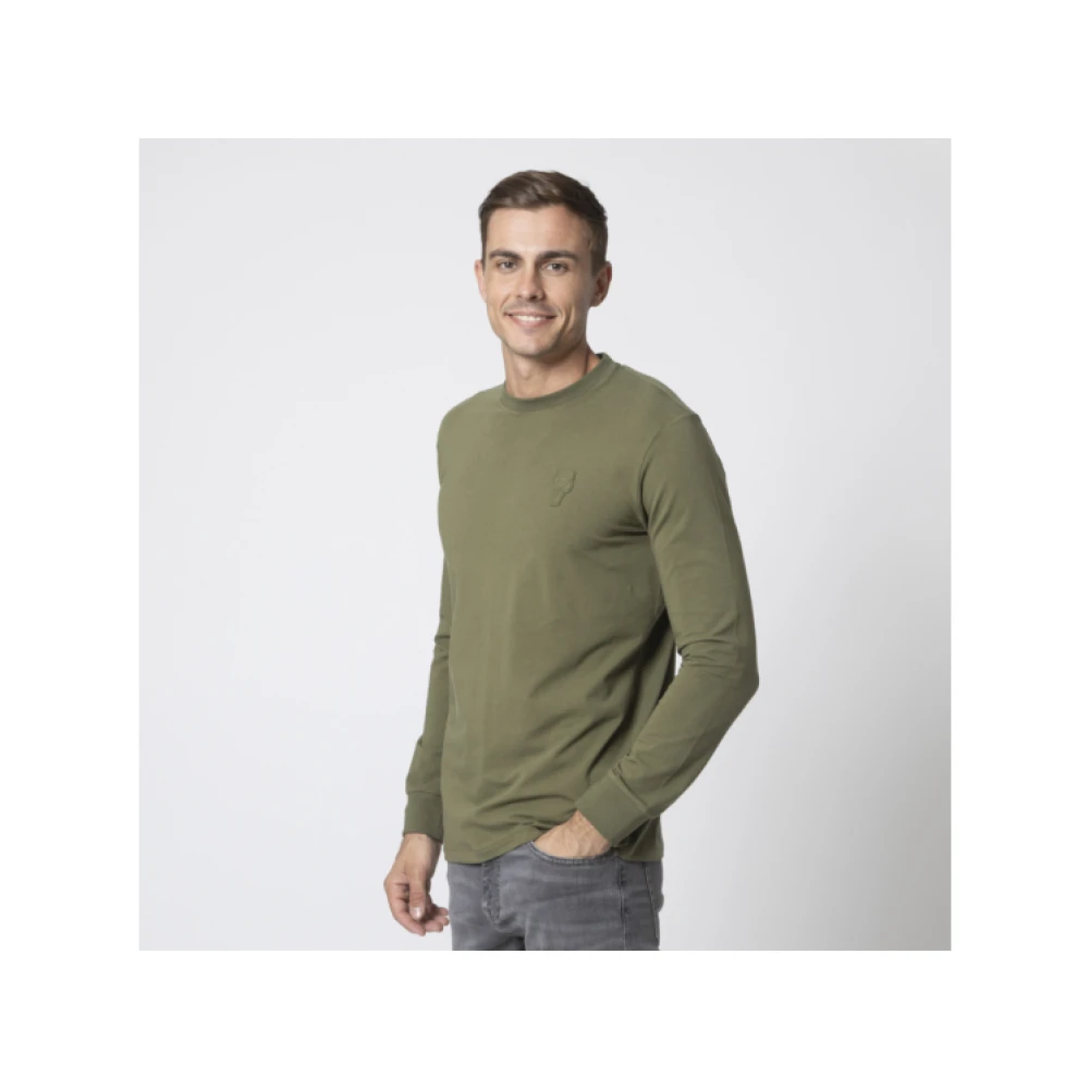 Karl Lagerfeld Olijfgroen T-shirt met Lange Mouwen Green Heren