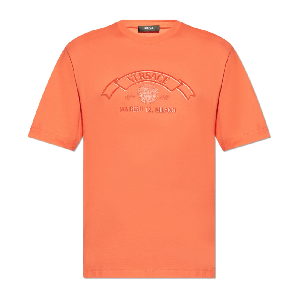 Versace T-shirt met logo Orange Heren
