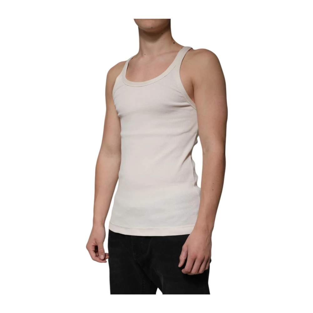 Dolce & Gabbana Klassieke Geribbelde Tanktop White Heren