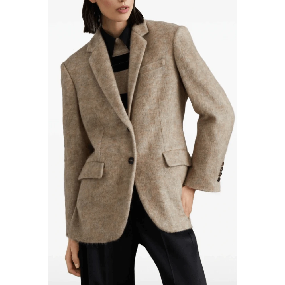 BRUNELLO CUCINELLI Monili Ketting Detail Blazer Brown Dames