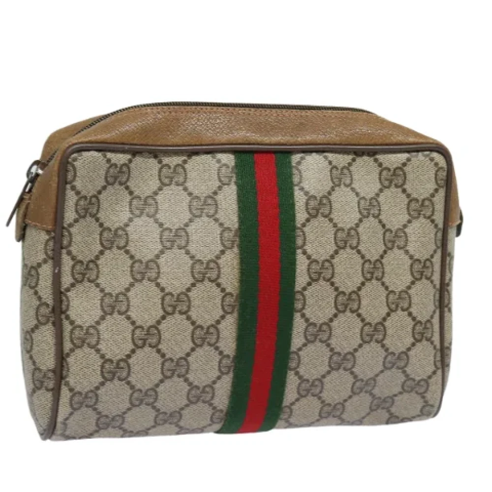 Gucci Vintage Pre-owned Leather clutches Beige Dames