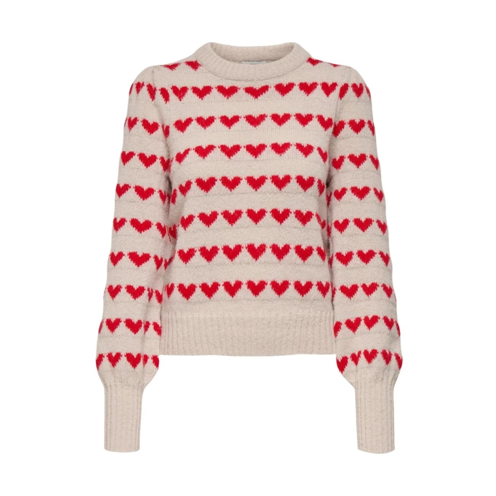 Jacqueline De Yong Women's Printed Long Sleeve Round Neck Knitwear