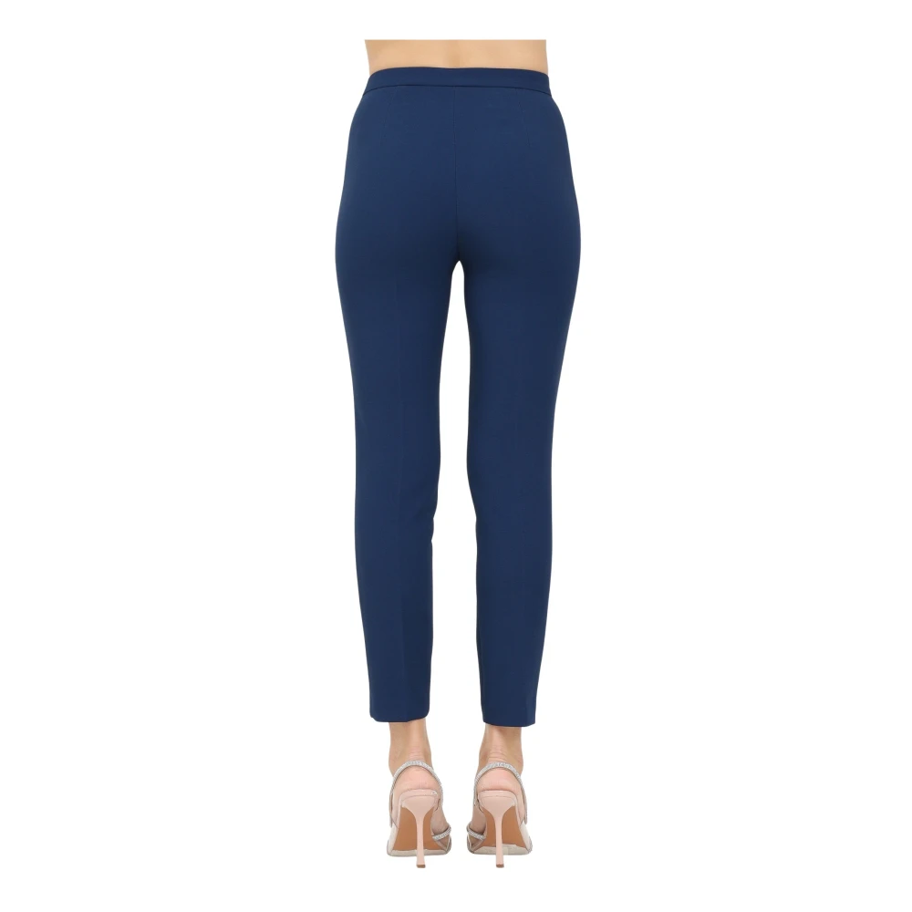 Elisabetta Franchi Blauwe elegante broek met voorflappen Blue Dames