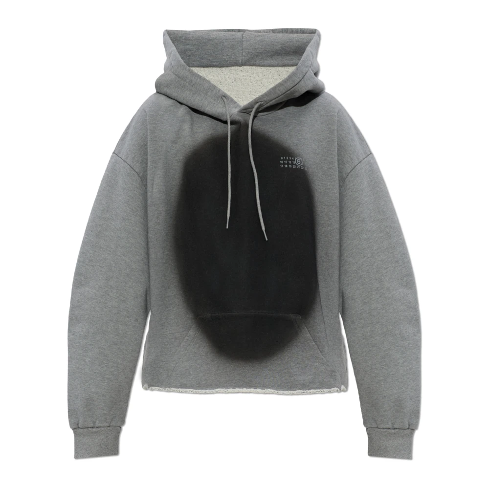 Mm6 Maison Margiela Donna Grigio - Spray Hoodie - Sweatshirts & Hoodies - S