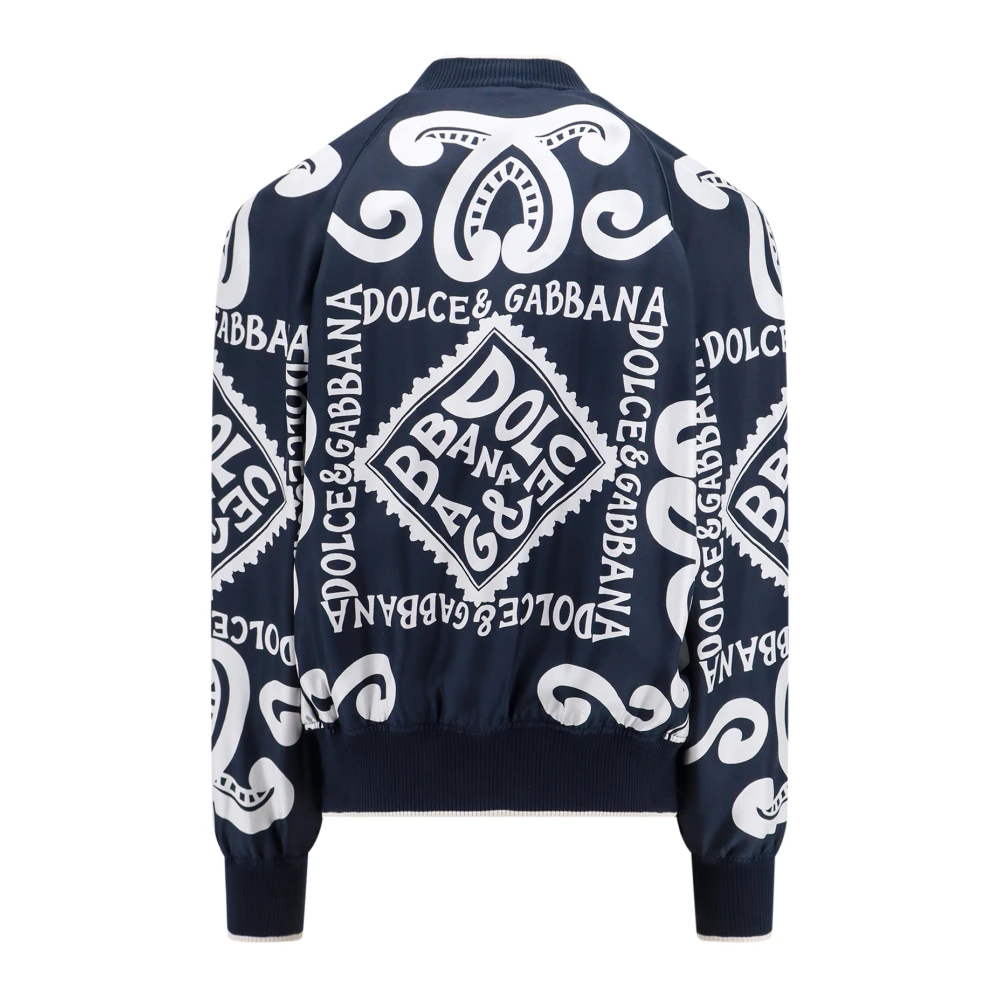 Dolce & Gabbana Zijden bomberjack met Marina print Blue Heren