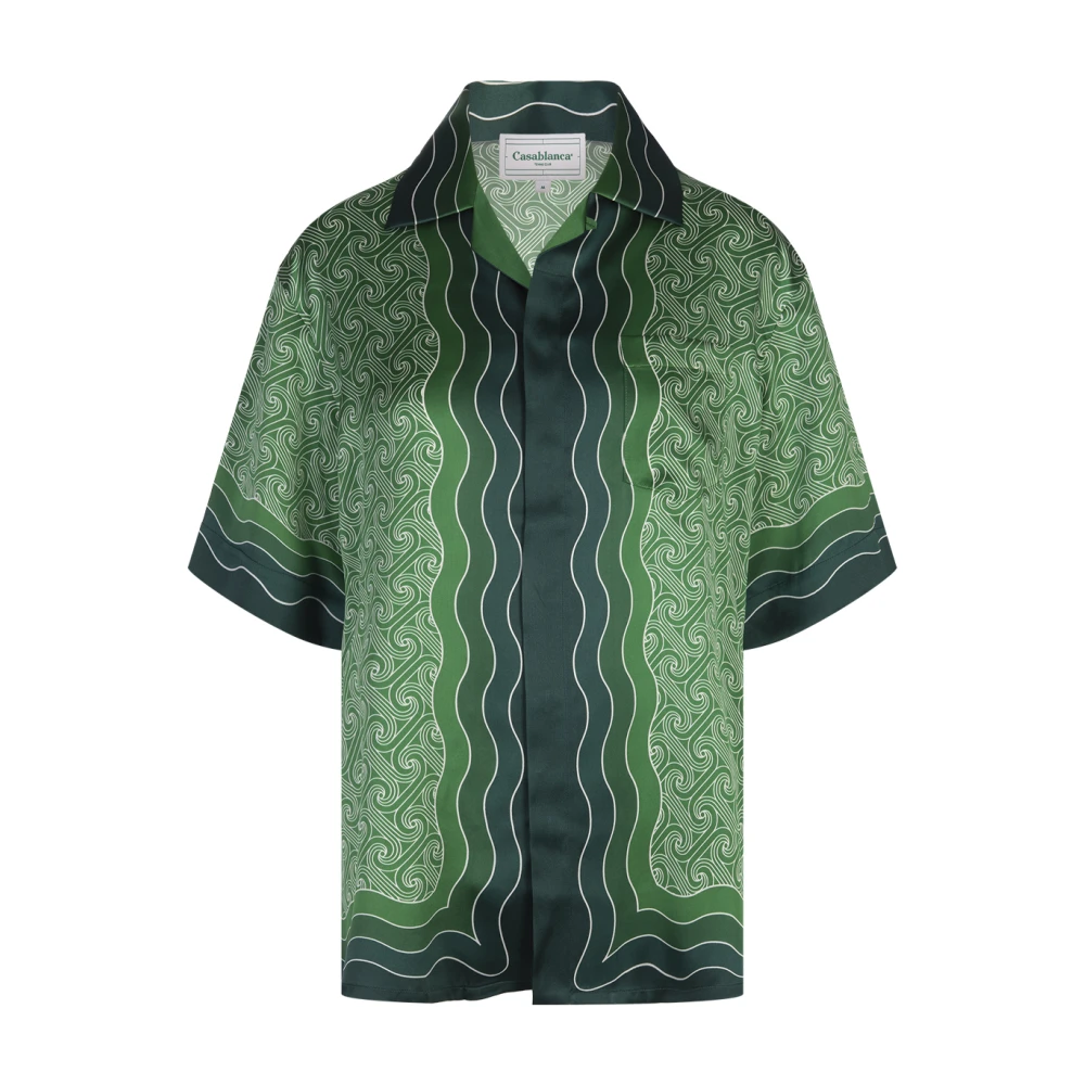 Casablanca Groene Monogram Zijden Overhemd Green Dames