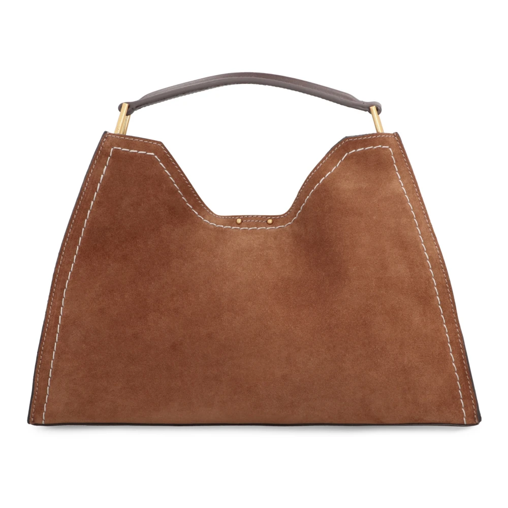 Gianni Chiarini Stijlvolle suède tote tas met leren details Brown Dames