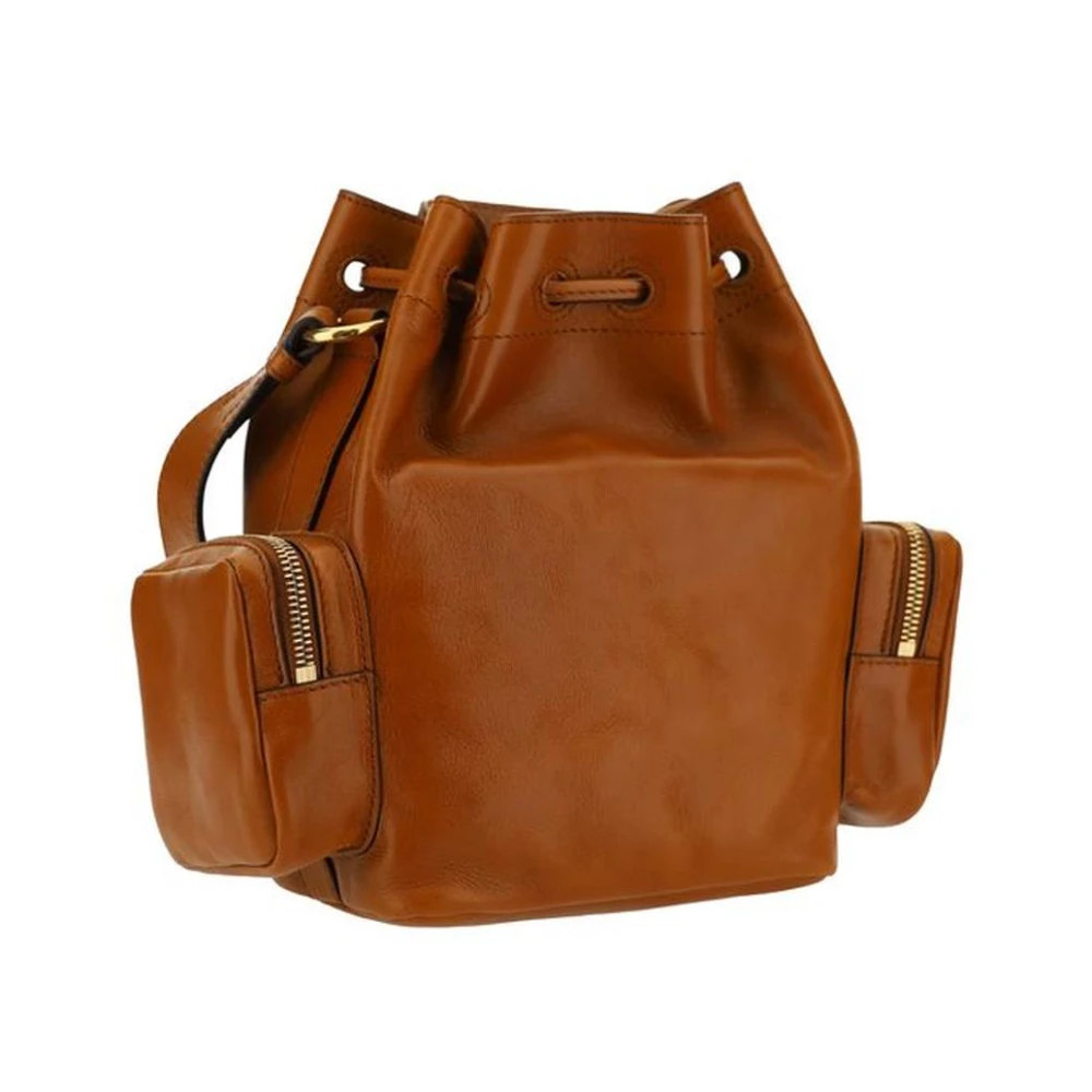 Chloé Leren camerabucketbag met meerdere zakken Brown Dames