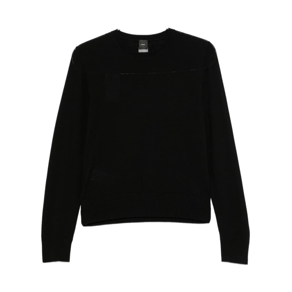 Pinko Black Lourdes - Female - Round-Neck Knitwear - M - Knitwear