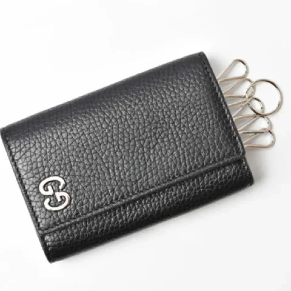 Gucci Vintage Pre-owned Leather key-holders Black Dames