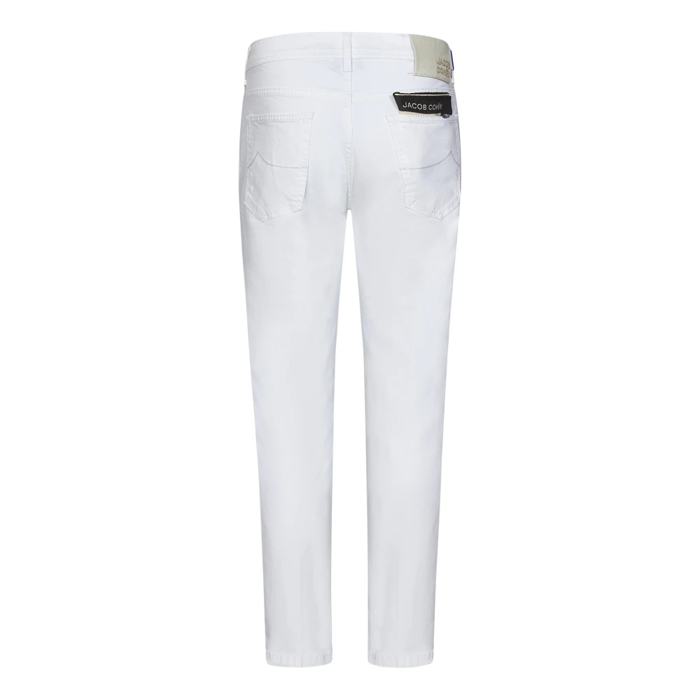 Jacob Cohën Witte Slim Fit Jeans met Logo White Heren