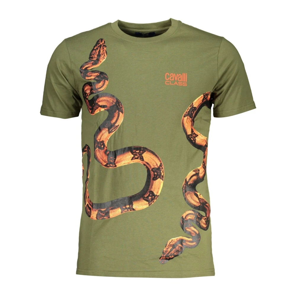 Cavalli Class Groen Heren T-shirt met korte mouwen Green Heren