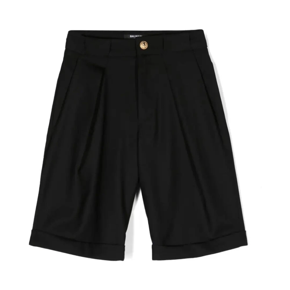 Balmain Boys Black Denim Shorts - Shorts - 10 Y - Kids