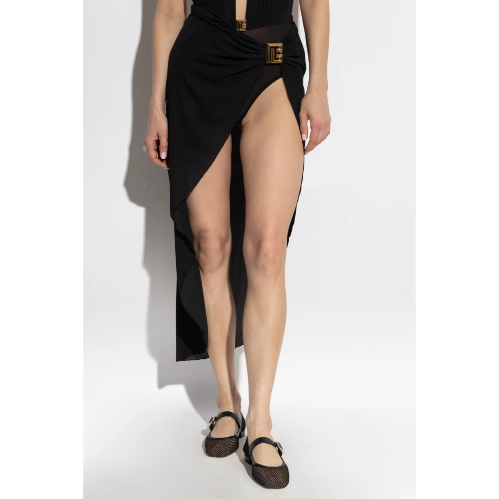 Balmain Pareo met logo Black Dames