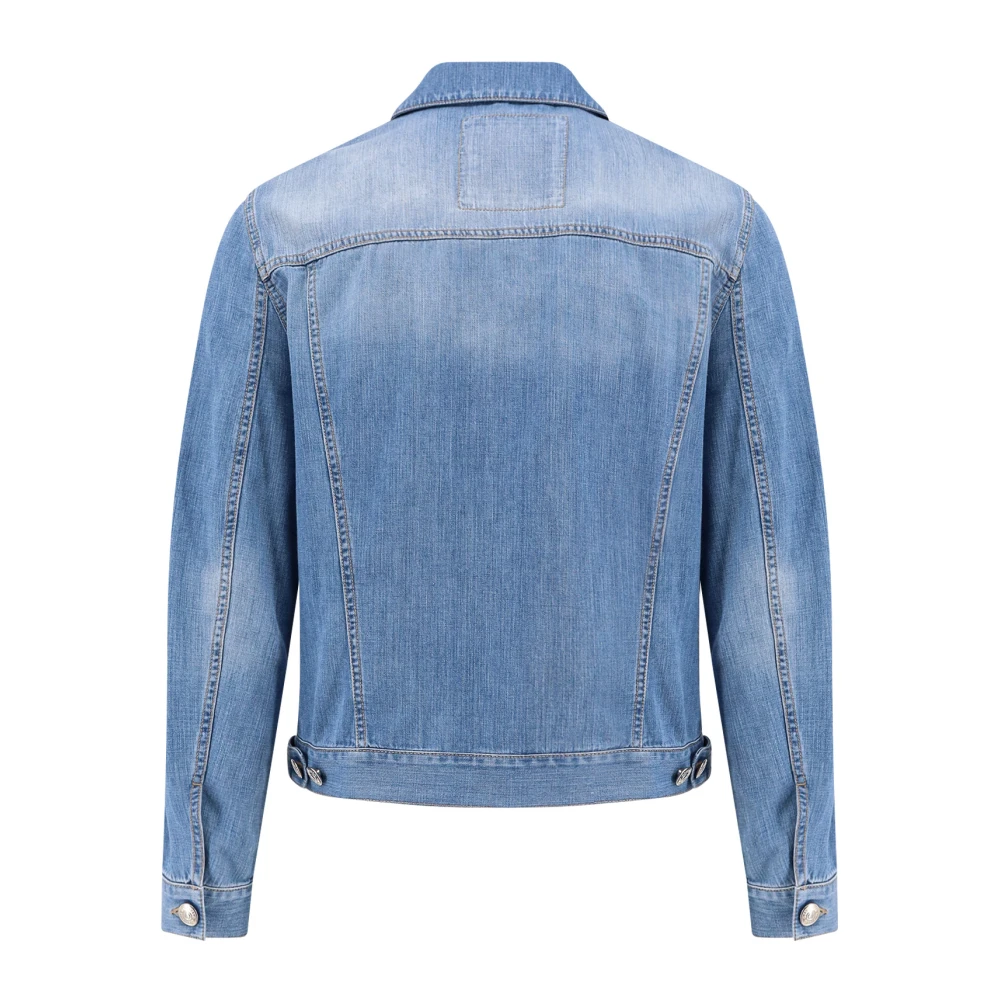 BRUNELLO CUCINELLI Denim jack met klassieke kraag Blue Heren