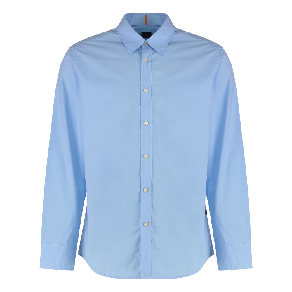 Hugo Men's Blue Formal Shirts, S, Relegant_6 Cotton Poplin Shirt