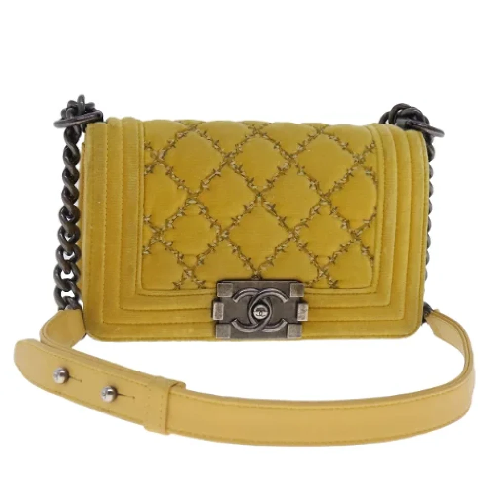 Chanel Vintage Pre-owned Fabric chanel-bags Yellow Dames