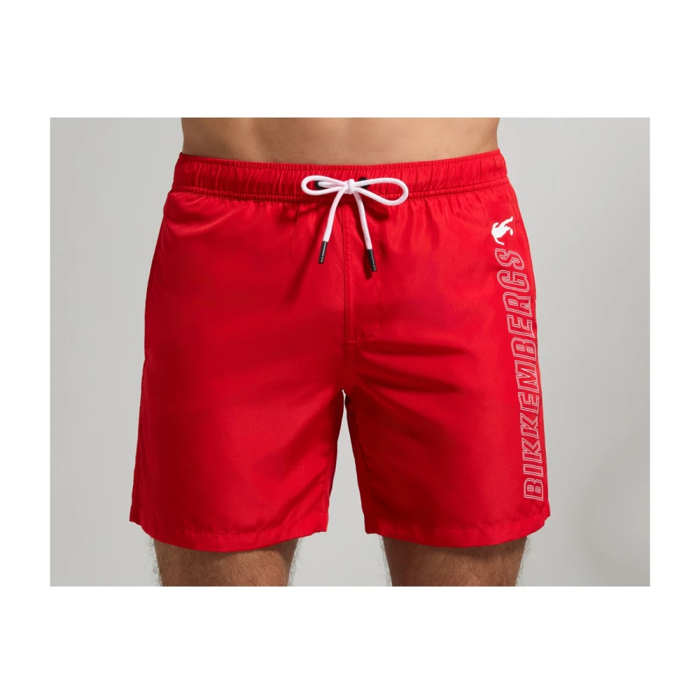 Bikkembergs Rode Zijlogo Zwemshorts Red Heren