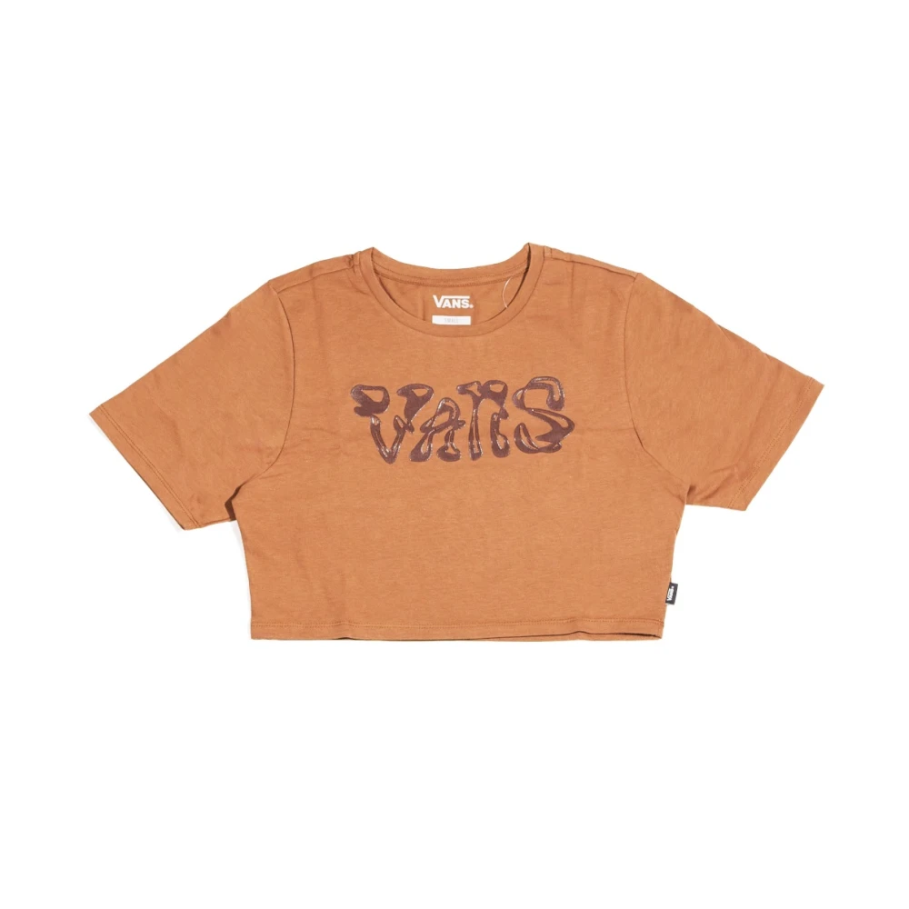 Vans Crew Crop II Shirts Brown Dames